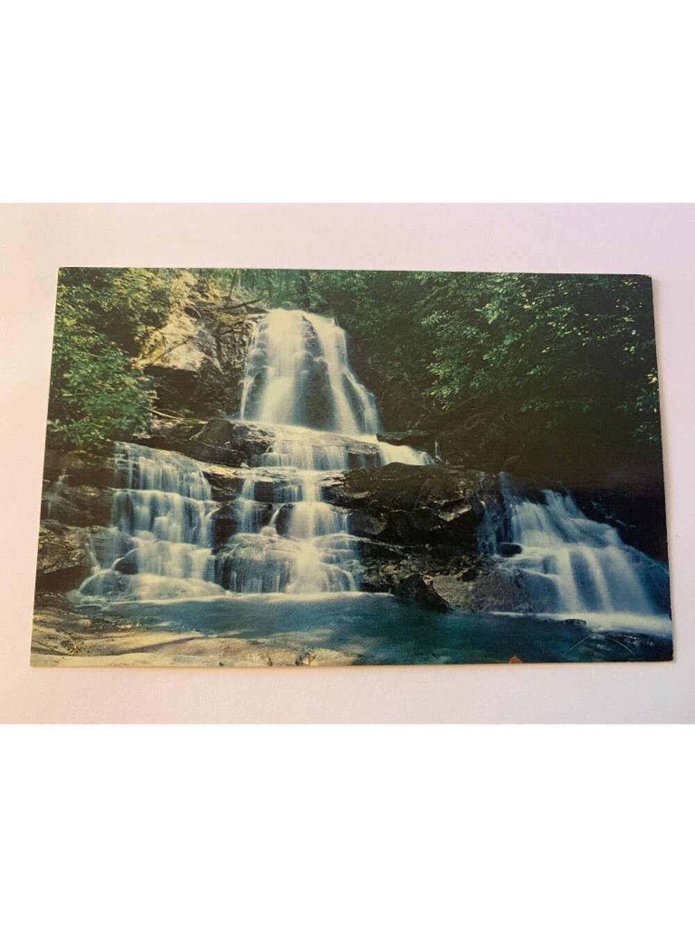 Vintage 1955 Laurel Falls Postcard Great Smoky Mountains TN Color King GS-22
